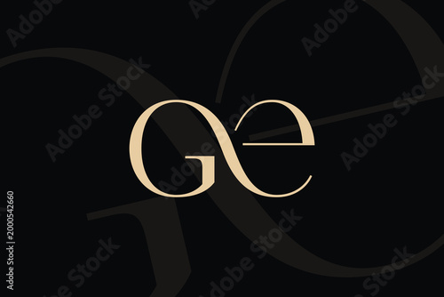 GE or EG letter logo icon design. Classic style luxury initials monogram.