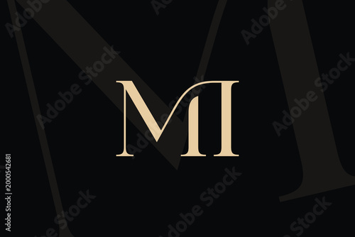MI or IM letter logo icon design. Classic style luxury initials monogram.