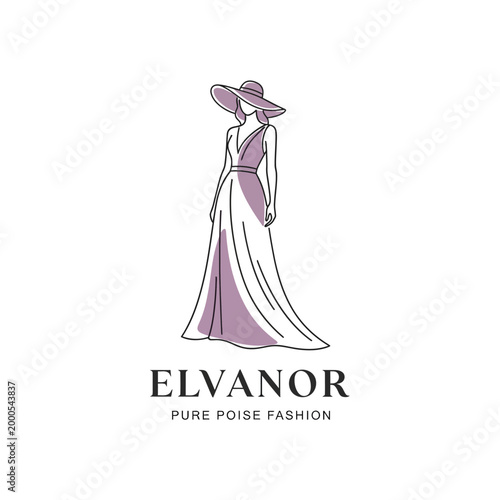 Elegant woman in long dress.