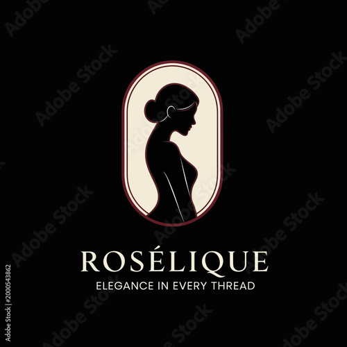 Elegant Woman in Silhouette Profile.