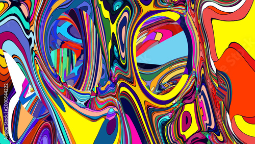Slika na platnu Vibrant abstract art with colorful swirling patterns