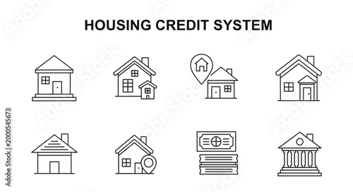 Housing Credit System Icons.