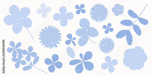 diverse collection of blue botanical specimens on white background high quality professional detailed modern elegant