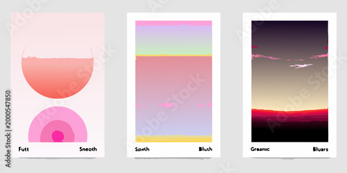 set of three gradient banners with smooth color transitions high quality professional detailed modern elegant