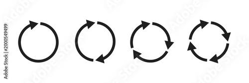 Circular arrows set representing refresh,  recycle , rotation concepts with circular. 
