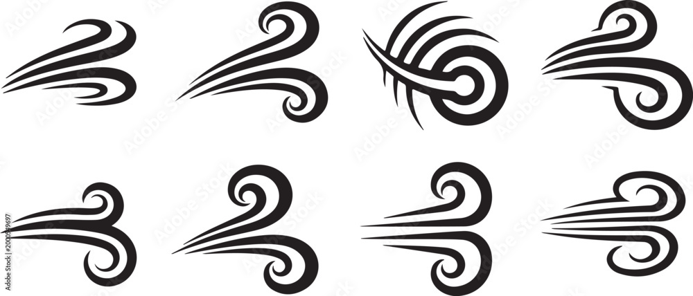 Fototapeta premium Black ribbon curls and swirls design vector illustration Vector