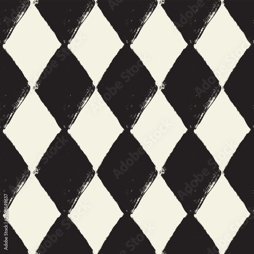 Painted Rhombs, Decorative seamless pattern. Repeating background. Tileable wallpaper print.