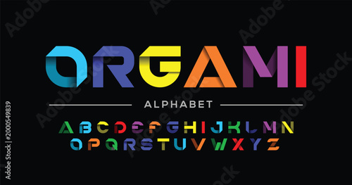 Obraz na plátně Origami colorful alphabet