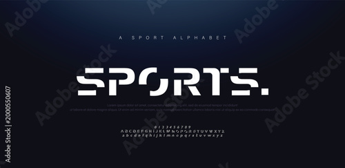 Sport modern urban alphabet fonts and number. Typography, abstract technology, fashion, digital, future creative logo font. vector illustration
