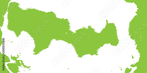 A green world map illustration featuring a 3d vector design of continents like Europe and America with country borders and land contours for geography and cartography