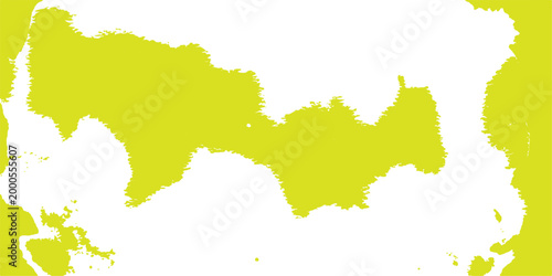 Abstract vector illustration of green paint splashes forming a 3d world map with country borders and land silhouettes representing global geography and nations