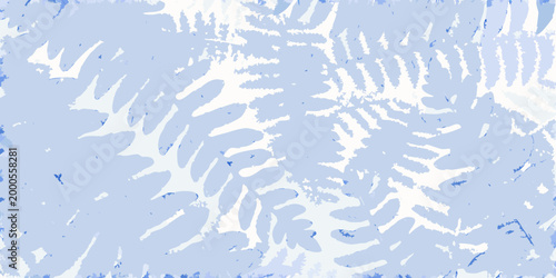 delicate fern frond arrangement with stippled texture on light blue background high quality professional detailed