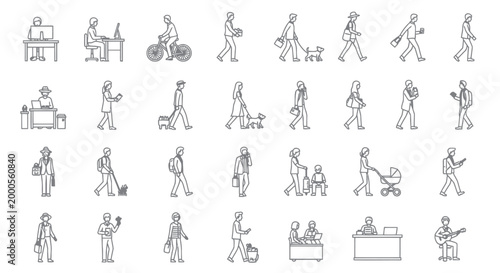 Photos Diverse group of people engaged in various daily activities and professions
