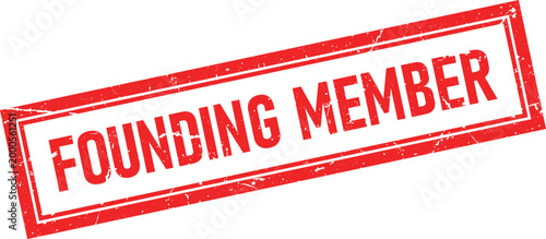 Cuadro en lienzo Founding Member Red Distressed Rectangular Rubber Stamp Impression on Isolated B