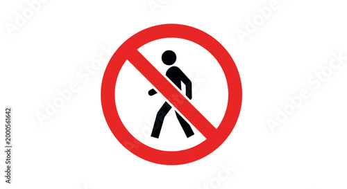 No Walking Sign Traffic Symbol.