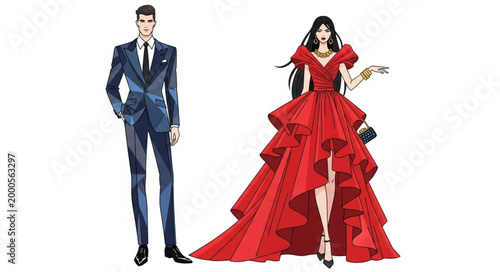 Man and woman in formal wear.