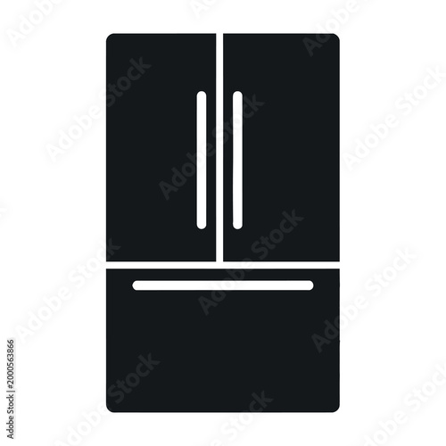Black french door refrigerator icon