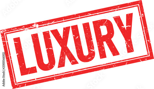 Red Luxury Text Grunge Rubber Stamp Impression on Transparent Background