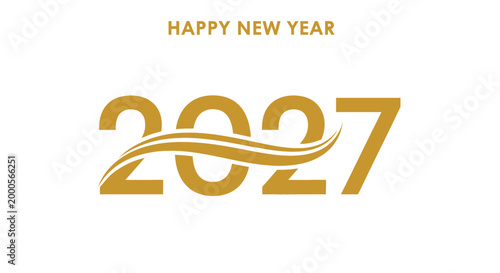 Golden 2027 New Year Text.
