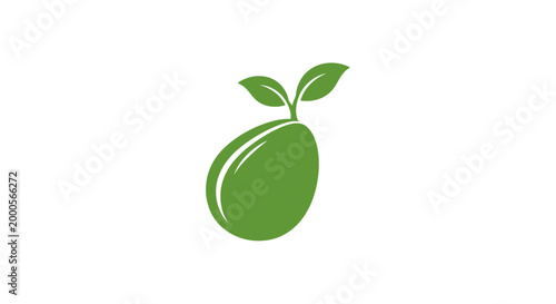 Green Mango Fruit Icon Illustration.