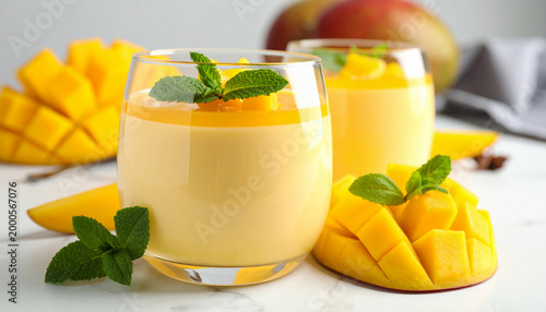 Delicious mango panna cotta