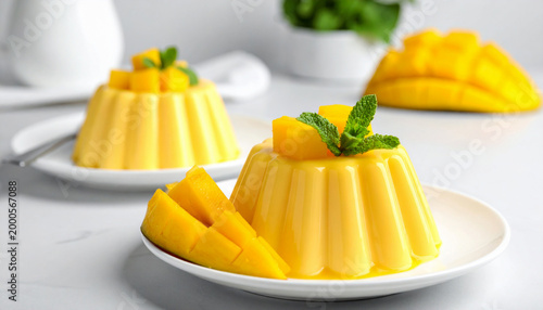 Delicious mango panna cotta