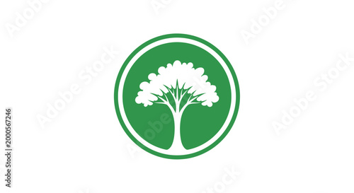 Tree logo green circle symbol.