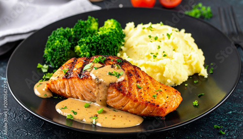 Grilled Salmon with Sauce