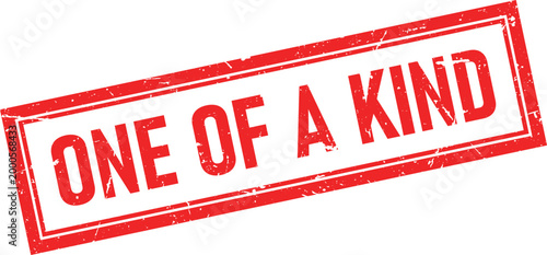 Distressed Red Rubber Stamp Impression with Text ONE OF A KIND