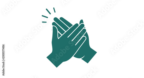 Two green hands high fiving each other.