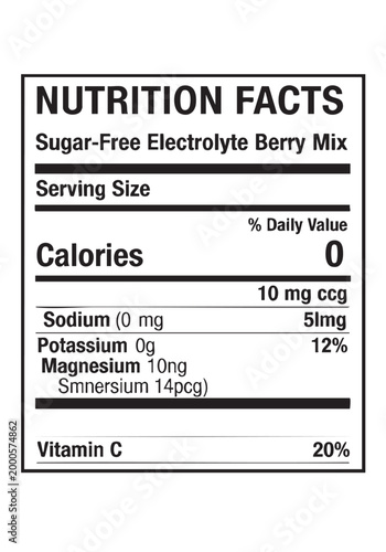 Nutrition facts sugar-free electrolyte berry mix