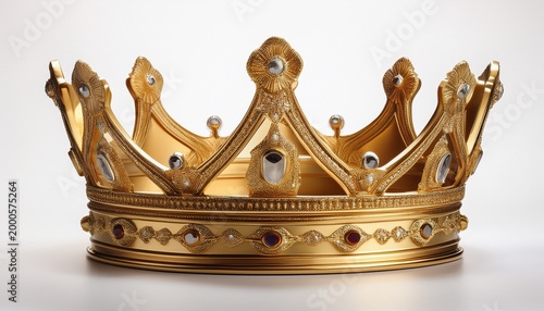 Golden Crown Symbolizing Royalty And Luxury On A White Background