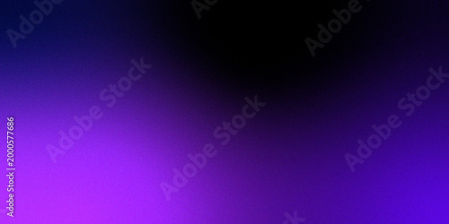 Tableau sur toile Blue purple grainy gradient vertical glowing abstract light wave on black noise texture background