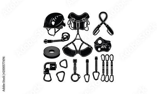 Climbing gear and safety equipment set