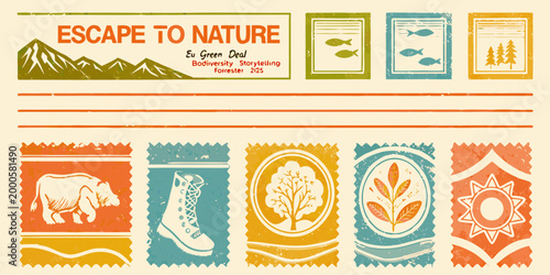 vibrant nature themed banner with colorful illustrations and text high quality professional detailed modern elegant