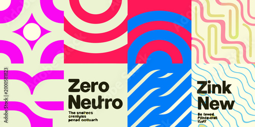 vibrant geometric patterns in pink red blue and yellow high quality professional detailed modern elegant