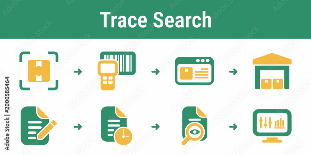 Fototapeta premium Logical flow for scanning a code opening passport records checking supplier data and reviewing lifecycle history Useful for audit tools support apps and supply chain dashboards