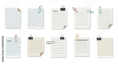 Paper Notes With Paperclips.