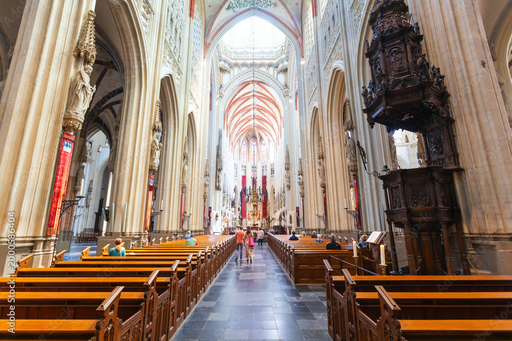 Fototapeta premium Saint John Cathedral Interior view in Den Bosch city, Netherlands