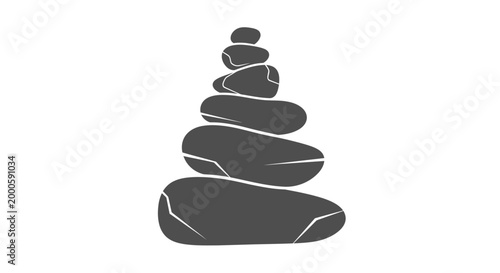 Stack of Balanced Dark Stones.