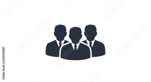 Three business men professional team group icon