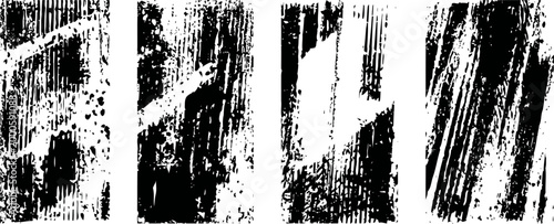 abstract black vertical grunge brush strokes on white background rough textured paint marks and distressed artistic design elements