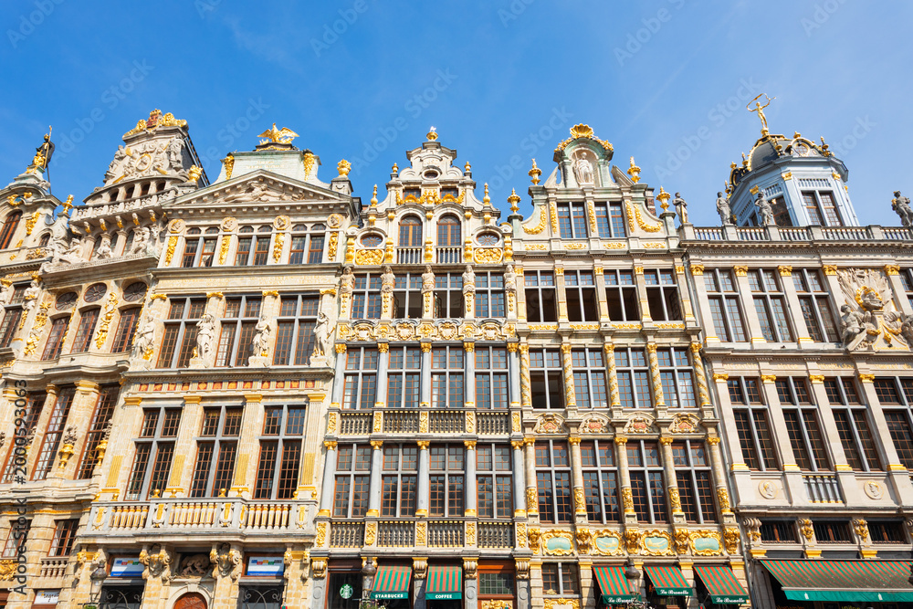 Fototapeta premium Guildhouses on Grand Place or Grote Markt square in Brussels city