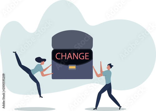 Status quo bias, fear or refuse to change, comfort zone or conservative thinking, afraid of changing risk or resist to make decision concept.person's life situation and his activities.