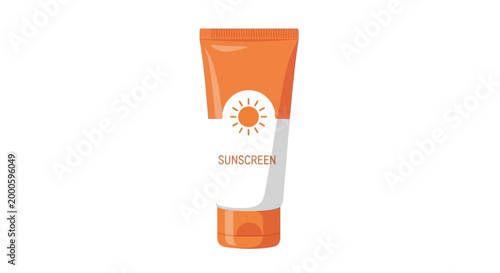 Sunscreen lotion in orange tube.