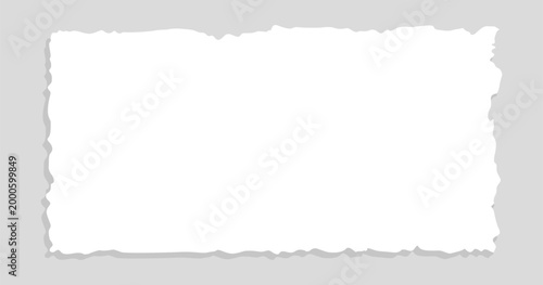 A frame made of white torn paper. Blank sheets with uneven edges to serve as a text background. Grunge style elements for posters and banners. A background with a paper texture for urban style designs