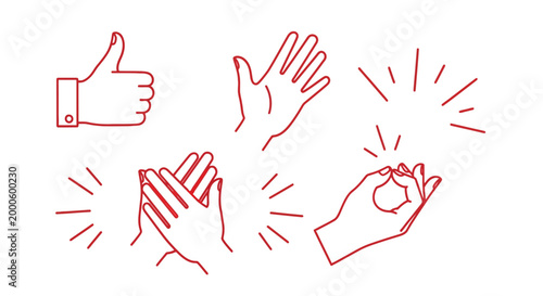 Bild auf Leinwand Hands making different gestures together.