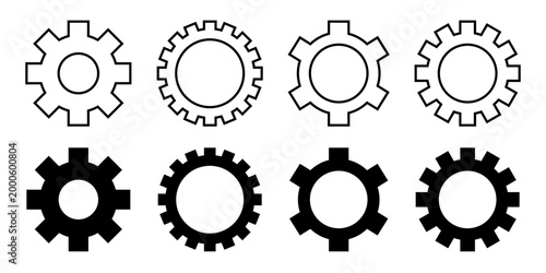 Settings gear configuration and cog icons