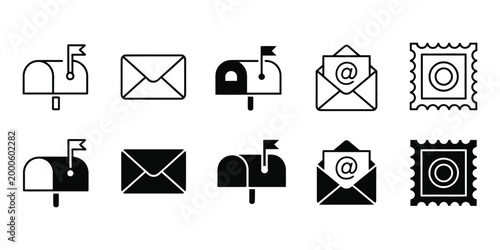 Minimalist line set of office stationery and supplies