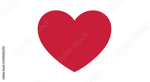 Red heart symbol love icon shape.